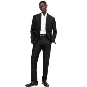 NWT - Banana Republic Tailored Hopsack Slim Fit Suit Pant, Black - Size 36R